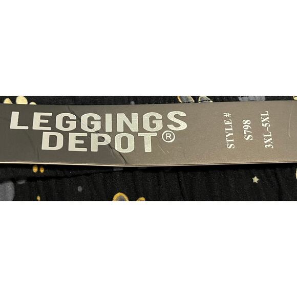 LEGGINGS DEPOT FULL LENGTH STRAIGHT LEG LEGGINGS, WOMENS-3XL-5XL-BLACK PAW PRINT - Picture 8 of 9